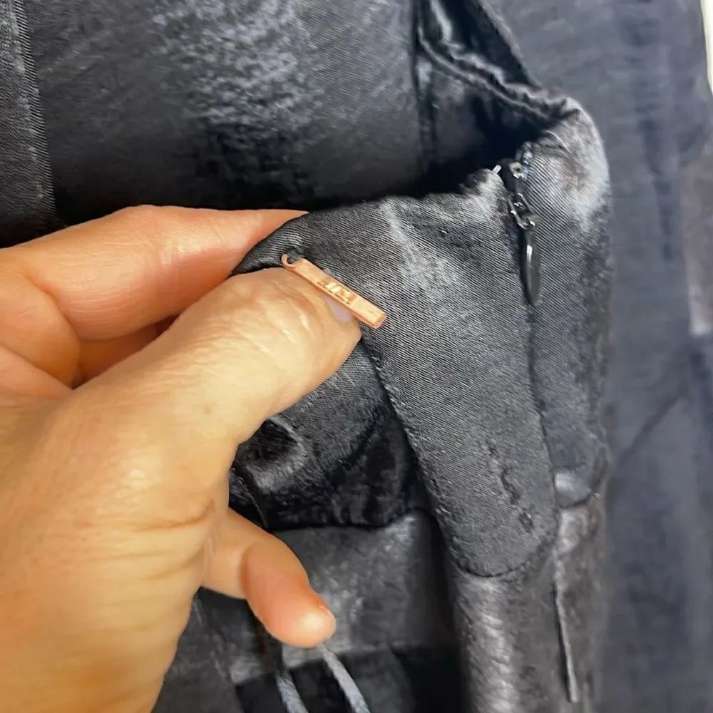 MISA LOS ANGELES Xandra Black Hammered Satin wide leg Halter jumpsuit Small NWT - Picture 11 of 12